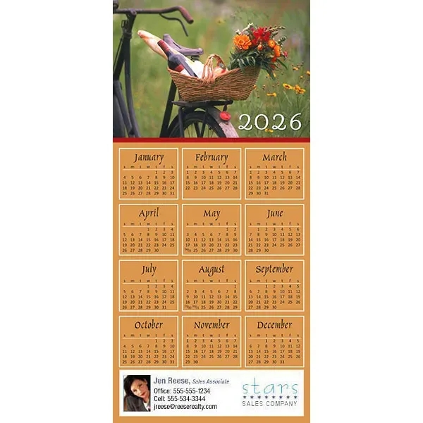 Z-Fold calendar greeting card, full color process.... from ASI 46719 Corner Lot Marketing Inc / CLMPromotions