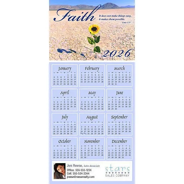 Z-Fold calendar greeting card, full color process.... from ASI 46719 Corner Lot Marketing Inc / CLMPromotions