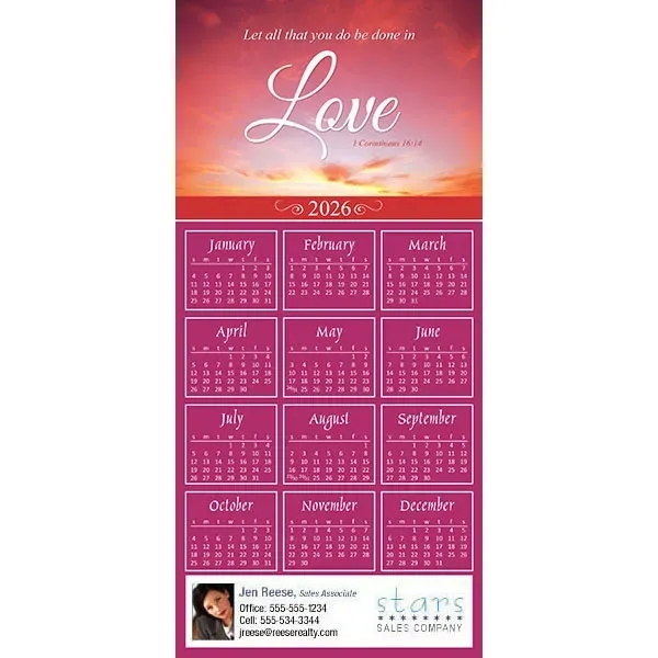 Z-Fold calendar greeting card, full color process.... from ASI 46719 Corner Lot Marketing Inc / CLMPromotions