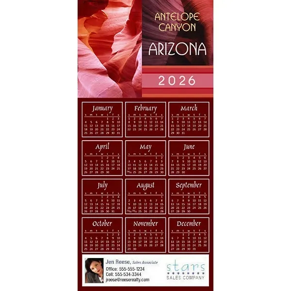Z-Fold calendar greeting card, full color process.... from ASI 46719 Corner Lot Marketing Inc / CLMPromotions