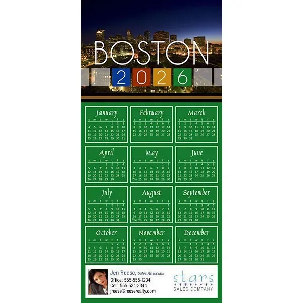 Z-Fold calendar greeting card, full color process.... from ASI 46719 Corner Lot Marketing Inc / CLMPromotions