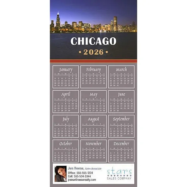 Z-Fold calendar greeting card, full color process.... from ASI 46719 Corner Lot Marketing Inc / CLMPromotions