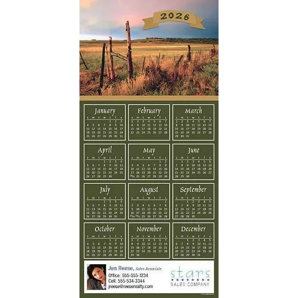 Z-Fold calendar greeting card, full color process.... from ASI 46719 Corner Lot Marketing Inc / CLMPromotions