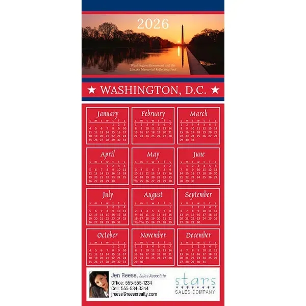 Z-Fold calendar greeting card, full color process.... from ASI 46719 Corner Lot Marketing Inc / CLMPromotions