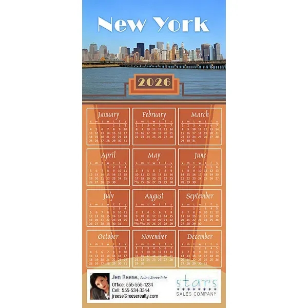 Z-Fold calendar greeting card, full color process.... from ASI 46719 Corner Lot Marketing Inc / CLMPromotions