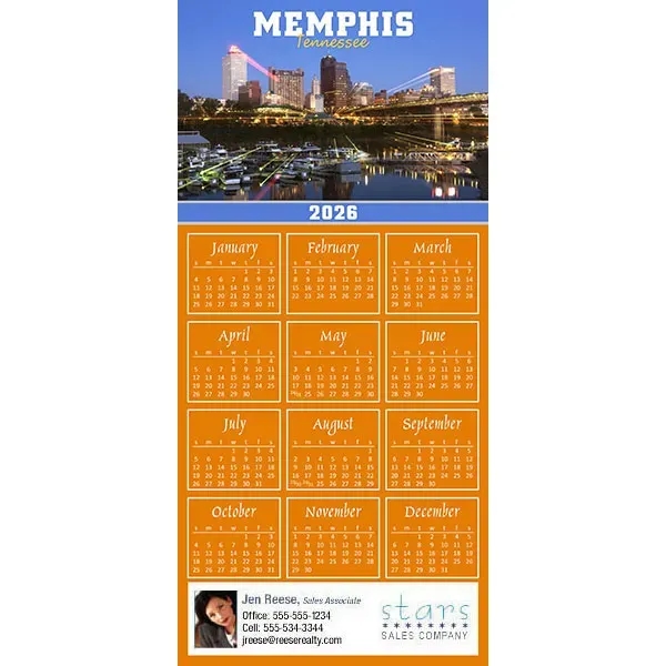 Z-Fold calendar greeting card, full color process.... from ASI 46719 Corner Lot Marketing Inc / CLMPromotions