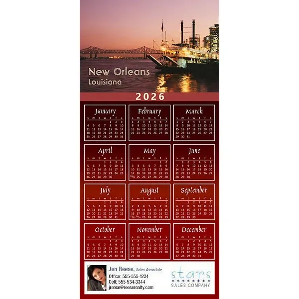 Z-Fold calendar greeting card, full color process.... from ASI 46719 Corner Lot Marketing Inc / CLMPromotions