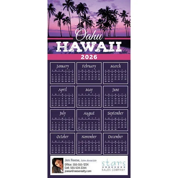 Z-Fold calendar greeting card, full color process.... from ASI 46719 Corner Lot Marketing Inc / CLMPromotions