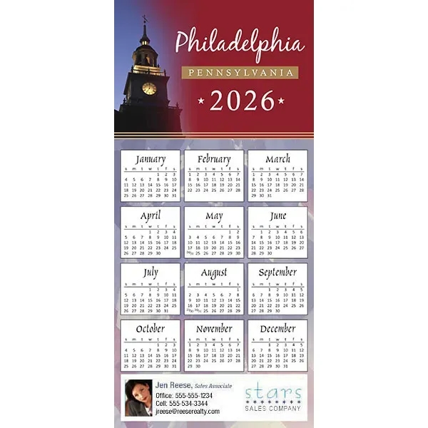 Z-Fold calendar greeting card, full color process.... from ASI 46719 Corner Lot Marketing Inc / CLMPromotions