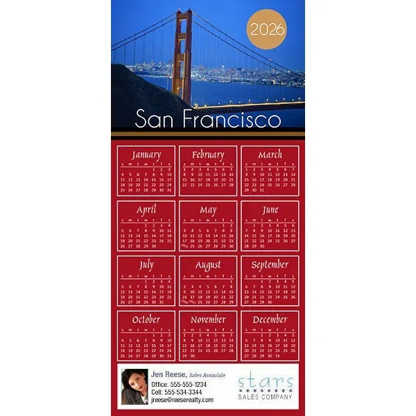 Z-Fold calendar greeting card, full color process.... from ASI 46719 Corner Lot Marketing Inc / CLMPromotions