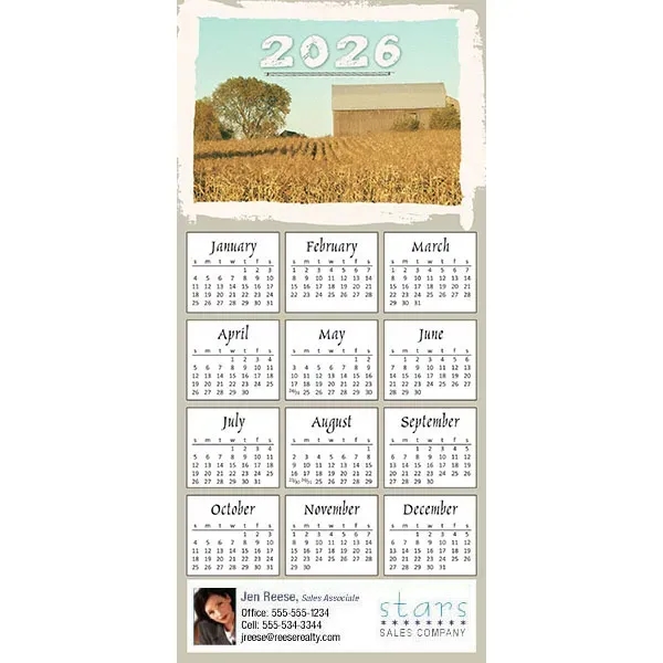 Z-Fold calendar greeting card, full color process.... from ASI 46719 Corner Lot Marketing Inc / CLMPromotions