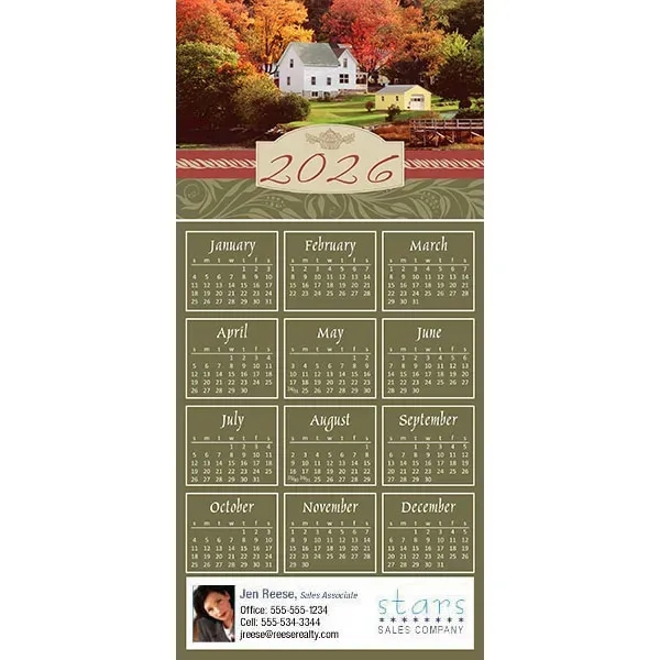 Z-Fold calendar greeting card, full color process.... from ASI 46719 Corner Lot Marketing Inc / CLMPromotions