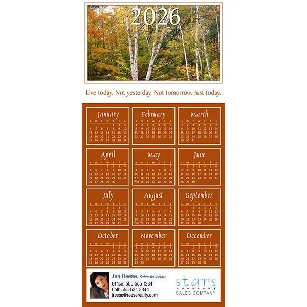 Z-Fold calendar greeting card, full color process.... from ASI 46719 Corner Lot Marketing Inc / CLMPromotions