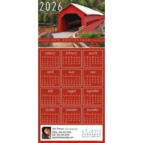 Z-Fold calendar greeting card, full color process.... from ASI 46719 Corner Lot Marketing Inc / CLMPromotions