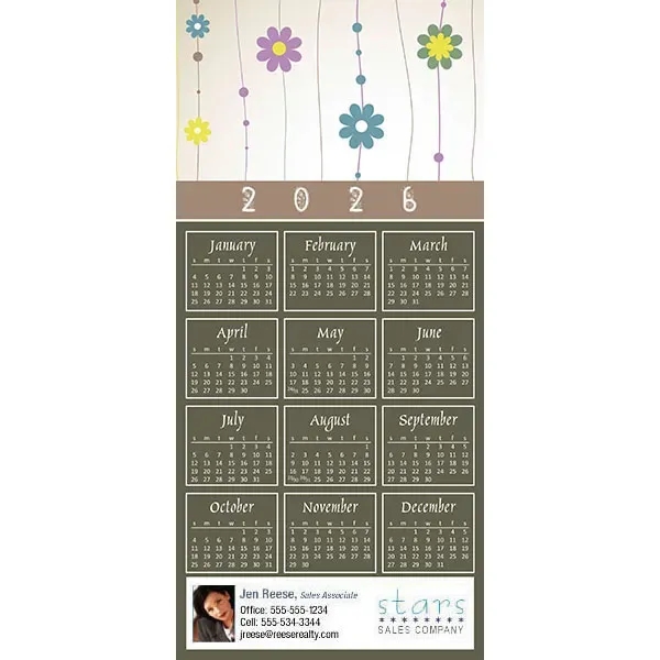 Z-Fold calendar greeting card, full color process.... from ASI 46719 Corner Lot Marketing Inc / CLMPromotions