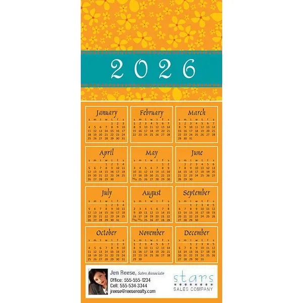 Z-Fold calendar greeting card, full color process.... from ASI 46719 Corner Lot Marketing Inc / CLMPromotions