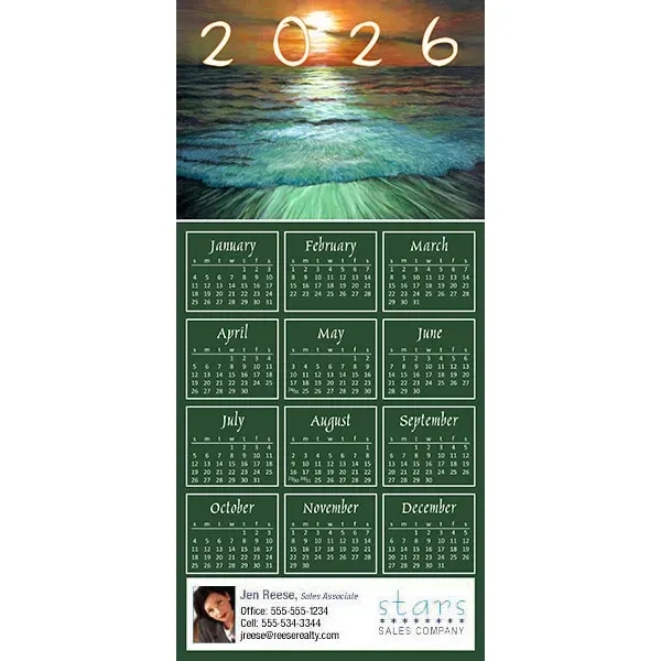 Z-Fold calendar greeting card, full color process.... from ASI 46719 Corner Lot Marketing Inc / CLMPromotions