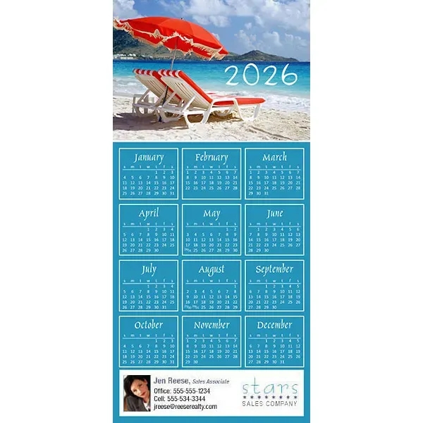 Z-Fold calendar greeting card, full color process.... from ASI 46719 Corner Lot Marketing Inc / CLMPromotions