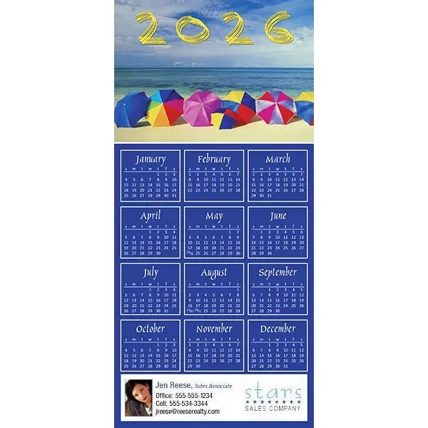 Z-Fold calendar greeting card, full color process.... from ASI 46719 Corner Lot Marketing Inc / CLMPromotions