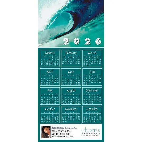 Z-Fold calendar greeting card, full color process.... from ASI 46719 Corner Lot Marketing Inc / CLMPromotions