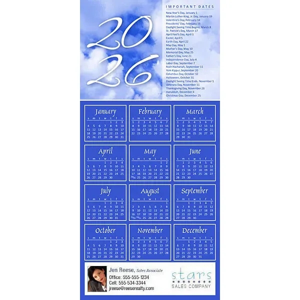 Z-Fold calendar greeting card, full color process.... from ASI 46719 Corner Lot Marketing Inc / CLMPromotions