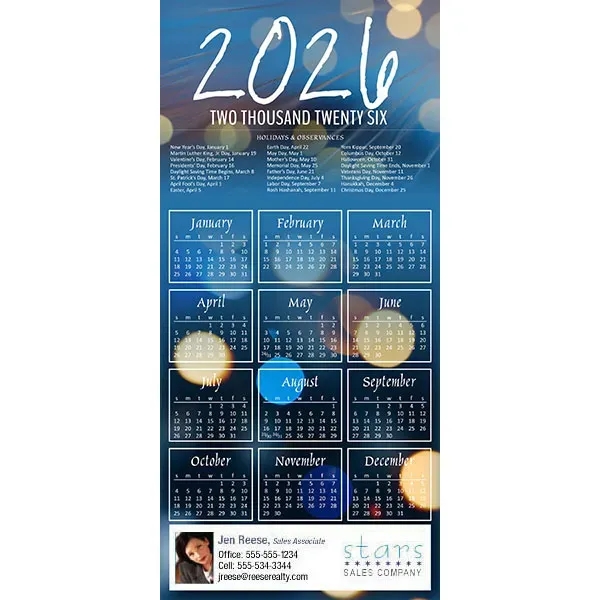 Z-Fold calendar greeting card, full color process.... from ASI 46719 Corner Lot Marketing Inc / CLMPromotions