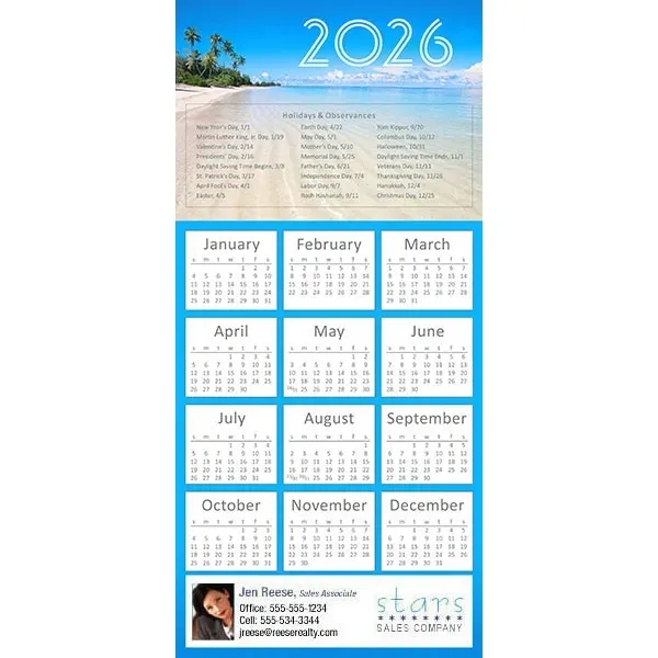 Z-Fold calendar greeting card, full color process.... from ASI 46719 Corner Lot Marketing Inc / CLMPromotions