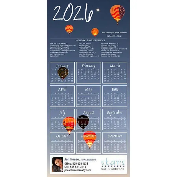 Z-Fold calendar greeting card, full color process.... from ASI 46719 Corner Lot Marketing Inc / CLMPromotions