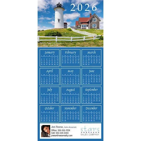 Z-Fold calendar greeting card, full color process.... from ASI 46719 Corner Lot Marketing Inc / CLMPromotions
