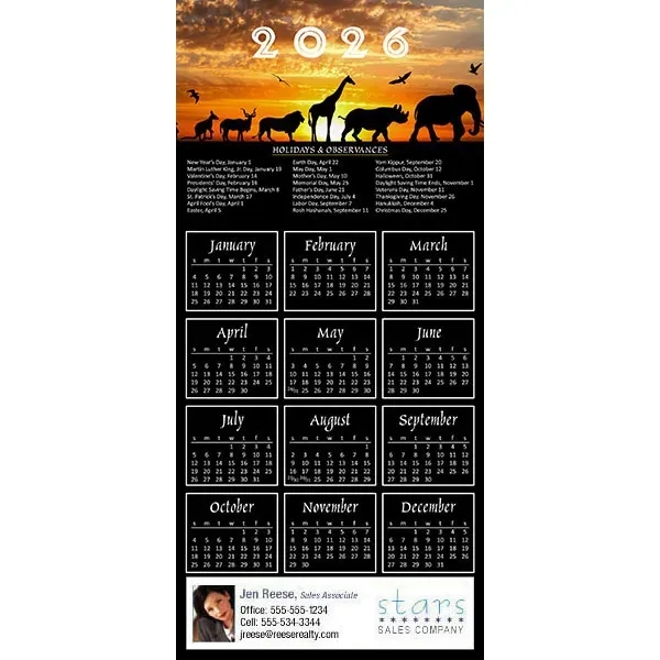 Z-Fold calendar greeting card, full color process.... from ASI 46719 Corner Lot Marketing Inc / CLMPromotions