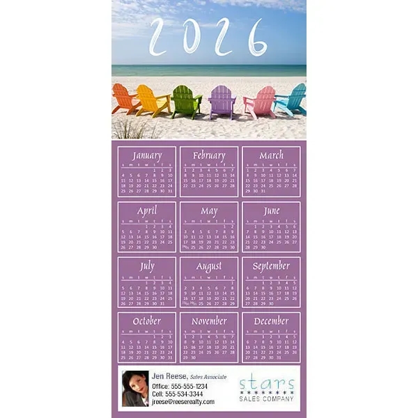 Z-Fold calendar greeting card, full color process.... from ASI 46719 Corner Lot Marketing Inc / CLMPromotions