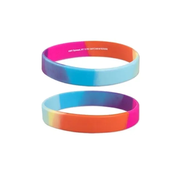 Our 1/2" wide by 2 1/2" Diameter Tie-Dye Silicone Bracelets blend... from ASI 98360 WOWLine / WOWLine®