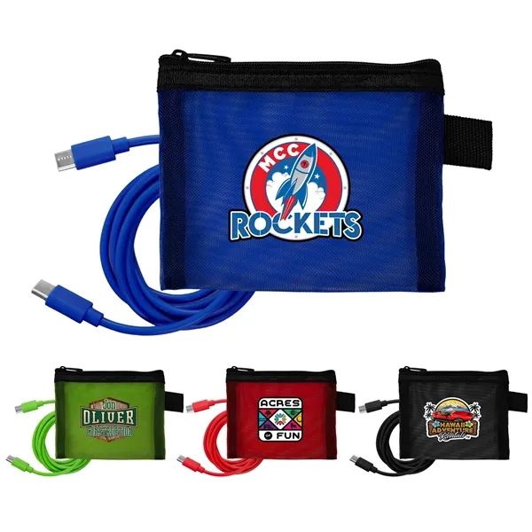 Recycled Mesh 4' C to C Cable Pouch... from ASI 30208 A P Specialties / AP Specialties