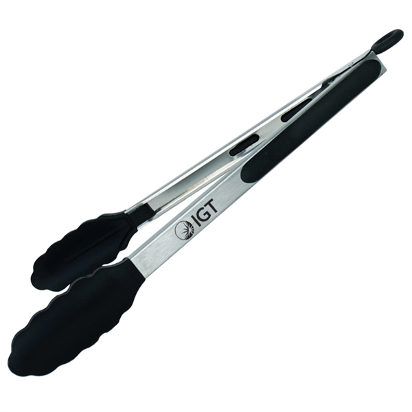 12" tongs made of stainless steel with a locking clip and... from ASI 38120 Ball Pro / Diversified Quality Kitchenware