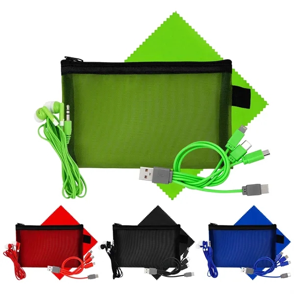 Large Mesh Ear Bud, Cloth & Cable Set... from ASI 30208 A P Specialties / AP Specialties