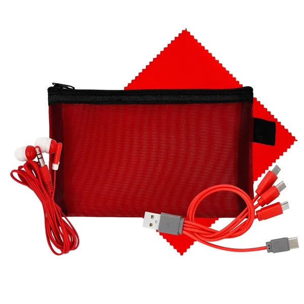 Large Mesh Ear Bud, Cloth & Cable Set... from ASI 30208 A P Specialties / AP Specialties