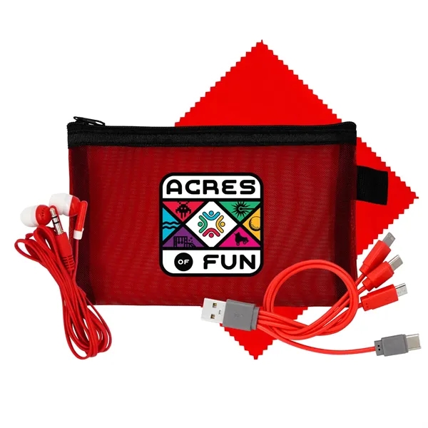 Large Mesh Ear Bud, Cloth & Cable Set... from ASI 30208 A P Specialties / AP Specialties