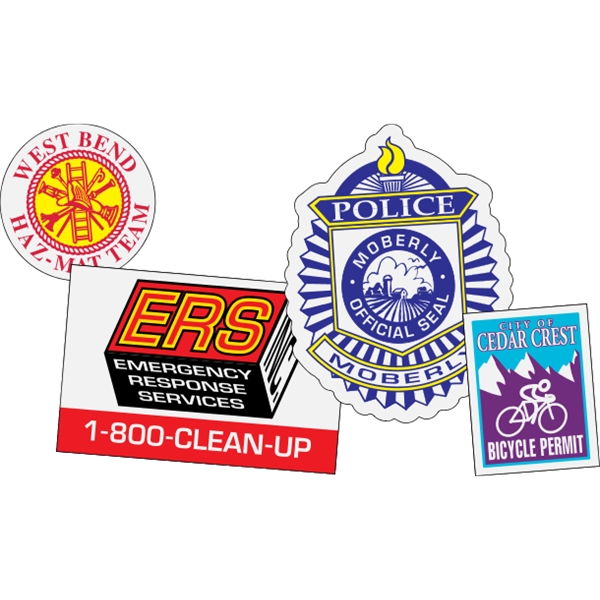 Custom white reflective decals are suitable for indoor or outdoor use.... from ASI 89910 Stouse, LLC