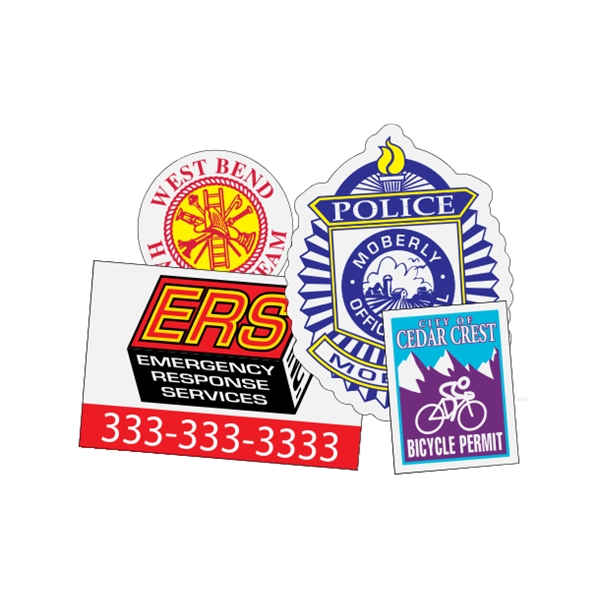 Custom white reflective decals are suitable for indoor or outdoor use.... from ASI 89910 Stouse, LLC