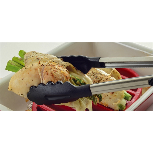 12" tongs made of stainless steel with a locking clip and... from ASI 38120 Ball Pro / Diversified Quality Kitchenware