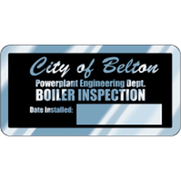 2.75" x 1.375" rectangle - write-on aluminum decals. Can be embossed... from ASI 89910 Stouse, LLC