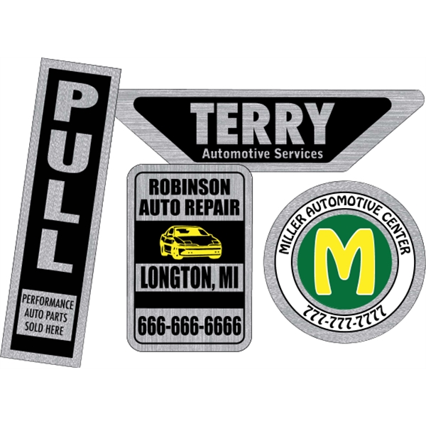 Overlaminated brushed chrome polyester decals are suitable for indoor or outdoor... from ASI 89910 Stouse, LLC