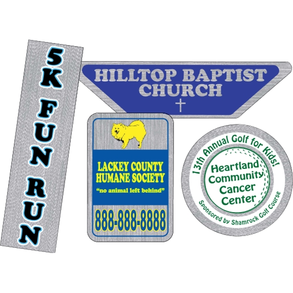 Overlaminated brushed chrome polyester decals are suitable for indoor or outdoor... from ASI 89910 Stouse, LLC