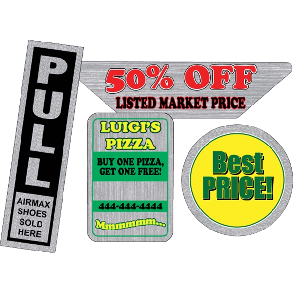 Overlaminated brushed chrome polyester decals are suitable for indoor or outdoor... from ASI 89910 Stouse, LLC