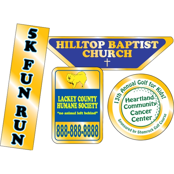 Gold polyester decals are suitable for indoor or outdoor use and... from ASI 89910 Stouse, LLC