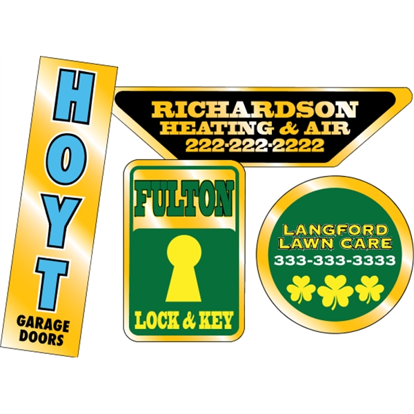 Gold polyester decals are suitable for indoor or outdoor use and... from ASI 89910 Stouse, LLC