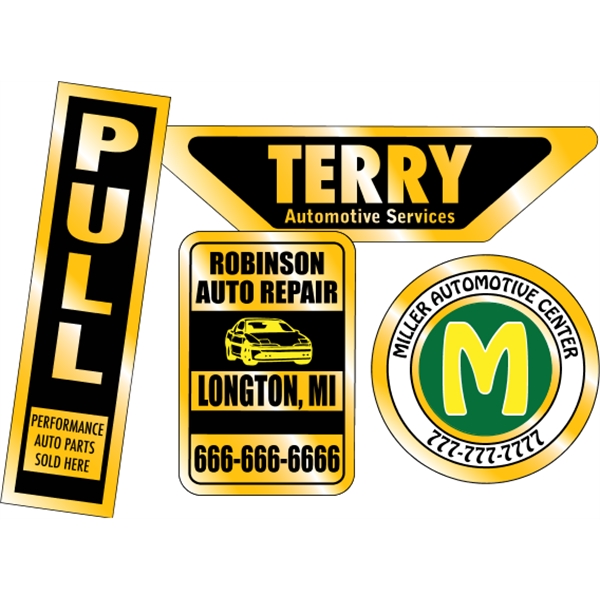 Overlaminated gold polyester decals are suitable for indoor or outdoor use... from ASI 89910 Stouse, LLC
