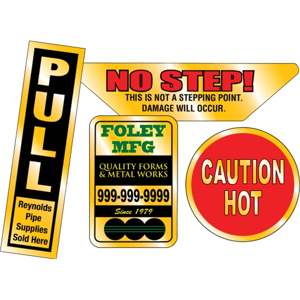 Overlaminated gold polyester decals are suitable for indoor or outdoor use... from ASI 89910 Stouse, LLC
