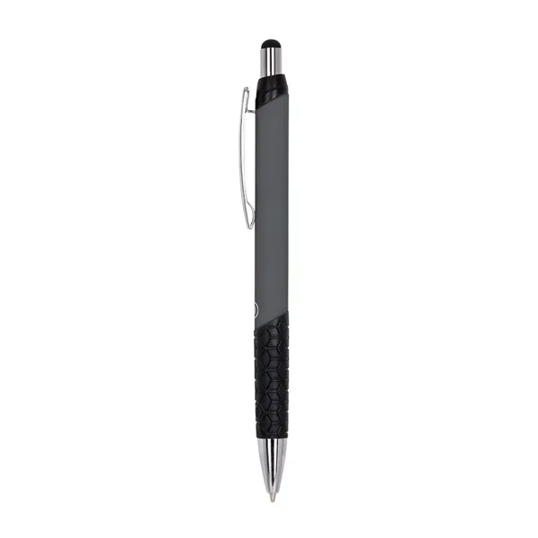 Plunger-action pen with black grip, stylus tip and built-in NFC chip.... from ASI 88060 Snugz/USA Inc