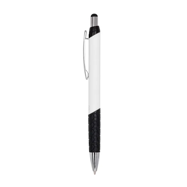 Plunger-action pen with black grip, stylus tip and built-in NFC chip.... from ASI 88060 Snugz/USA Inc